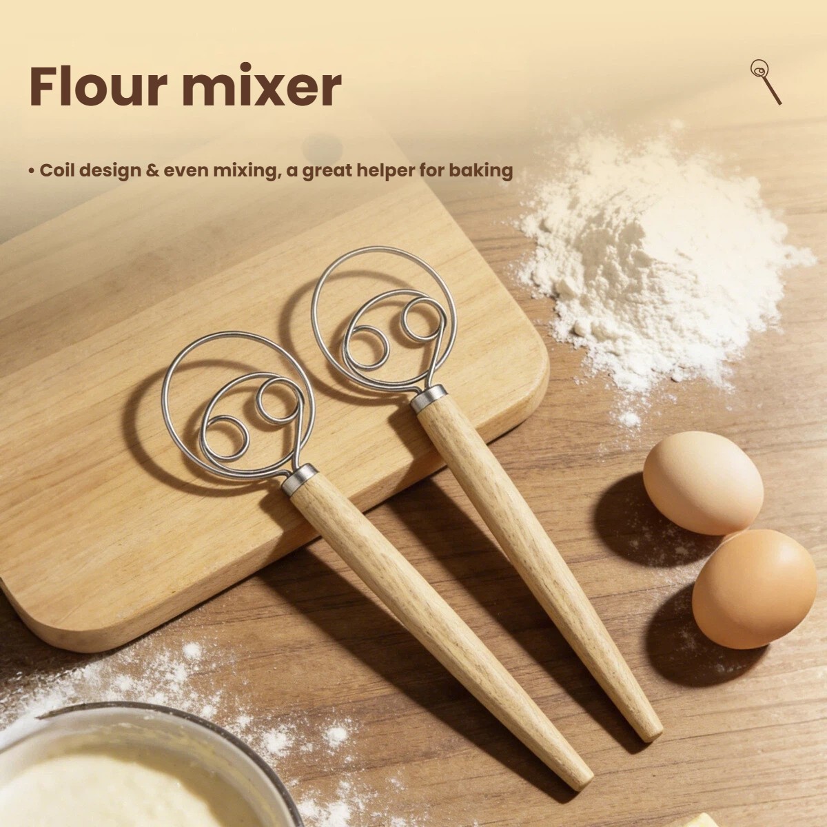 Teigbesen mit Großem Holzgriff – Danish Pancake Pan Bewertung und Preis